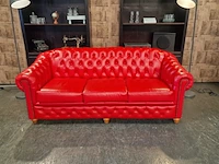 3-zits bank chesterfield, melbourne, rood - afbeelding 2 van  5