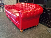 3-zits bank chesterfield, melbourne, rood - afbeelding 3 van  5
