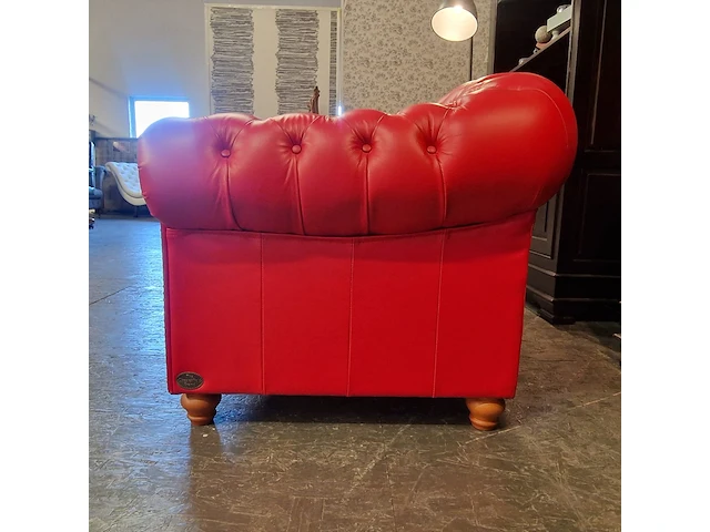 3-zits bank chesterfield, melbourne, rood - afbeelding 4 van  5