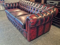 3-zits bank chesterfield, melbourne , rood - afbeelding 5 van  6