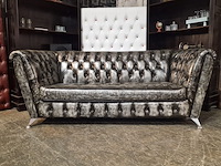 3-zits bank chesterfield, royal, zilver - afbeelding 1 van  4