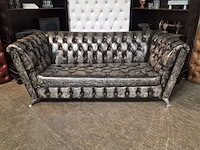 3-zits bank chesterfield, royal, zilver - afbeelding 2 van  4