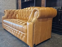 3-zits bank chesterfield, stamford, bruin - afbeelding 6 van  8