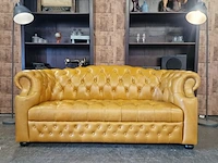 3-zits bank chesterfield, stamford, geel/bruin - afbeelding 1 van  8