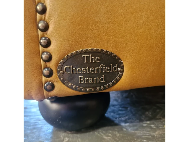 3-zits bank chesterfield, stamford, geel/bruin - afbeelding 5 van  8