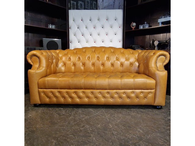 3-zits bank chesterfield, stamford, oranje - afbeelding 1 van  7