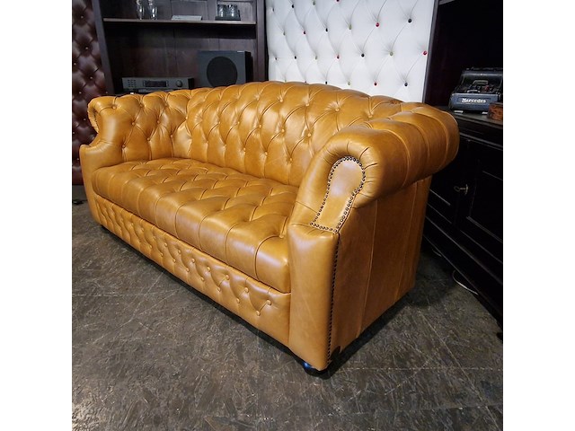 3-zits bank chesterfield, stamford, oranje - afbeelding 2 van  7