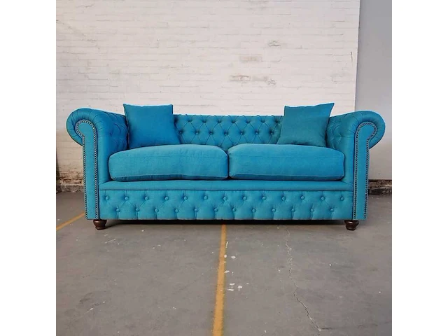 3-zitsbank chesterfield, bahama, blauw - afbeelding 2 van  9