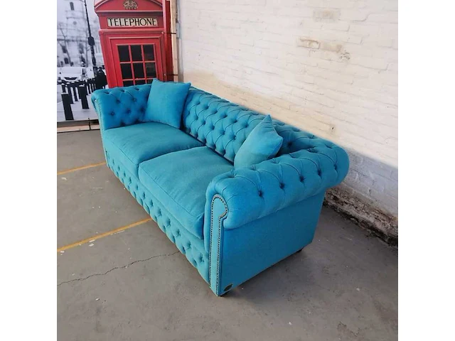 3-zitsbank chesterfield, bahama, blauw - afbeelding 5 van  9