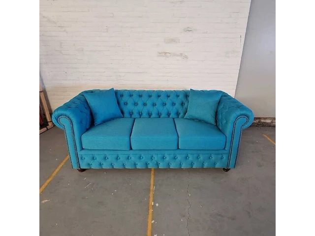 3-zitsbank chesterfield, bahama, blauw - afbeelding 9 van  9