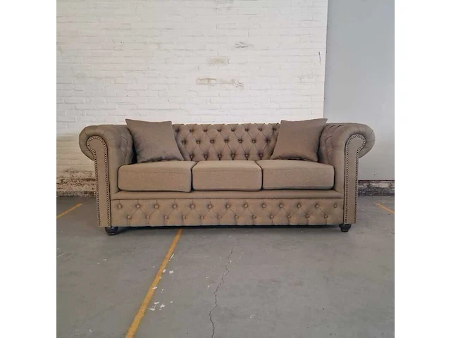 3-zitsbank chesterfield, bahama, bruin - afbeelding 1 van  7