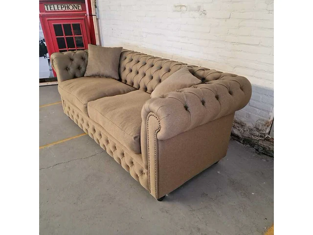 3-zitsbank chesterfield, bahama, bruin - afbeelding 4 van  7