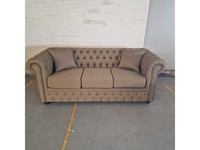 3-zitsbank chesterfield, bahama, bruin - afbeelding 5 van  7