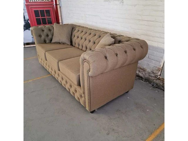 3-zitsbank chesterfield, bahama, bruin - afbeelding 6 van  7
