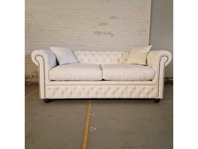 3-zitsbank chesterfield, bahama, creme - afbeelding 1 van  7