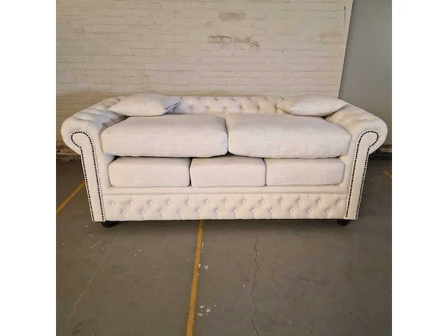 3-zitsbank chesterfield, bahama, creme - afbeelding 2 van  7