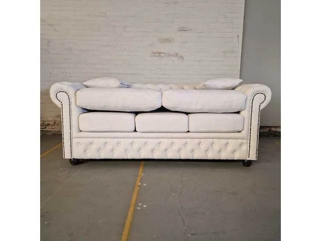3-zitsbank chesterfield, bahama, creme - afbeelding 3 van  7