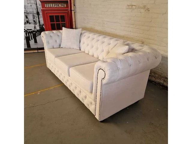 3-zitsbank chesterfield, bahama, creme - afbeelding 5 van  7