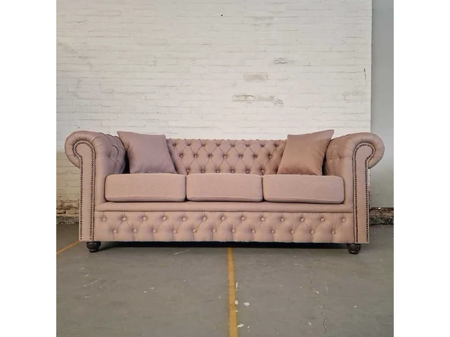 3-zitsbank chesterfield, bahama, roze - afbeelding 1 van  9