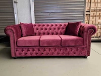 3-zitsbank chesterfield, brighton, paars - afbeelding 1 van  5