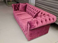 3-zitsbank chesterfield, brighton, paars - afbeelding 4 van  5