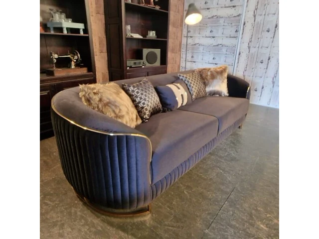 3-zitsbank chesterfield, cessnock, zwart - afbeelding 2 van  4