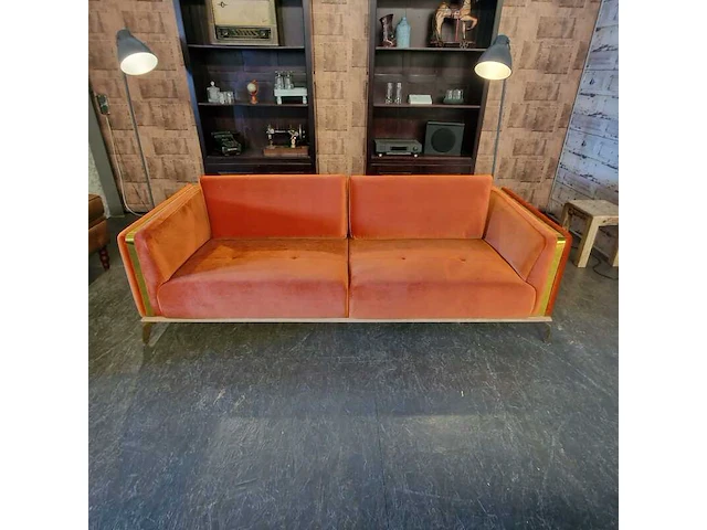 3-zitsbank chesterfield, dapto, oranje - afbeelding 1 van  4
