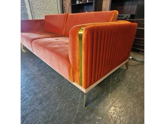 3-zitsbank chesterfield, dapto, oranje - afbeelding 2 van  4