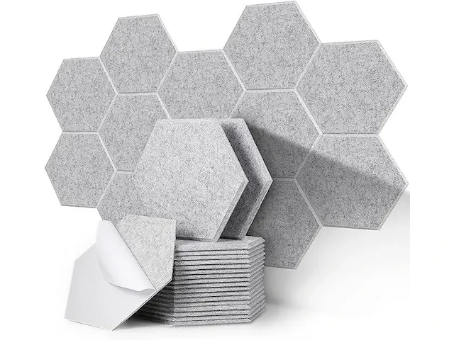 30 cm x 26 cm x 0,9 cm, verpakking van 20 akoestische absorptiepanelen - afbeelding 2 van  3