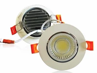 30 x inbouw led spot – 7w – draaibaar – 6500k koud wit – ø70mm – cob – ip20 - afbeelding 1 van  6