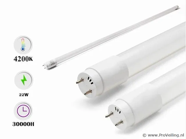 30 x led tube 22w 150cm 4200k neutraal wit - afbeelding 1 van  4