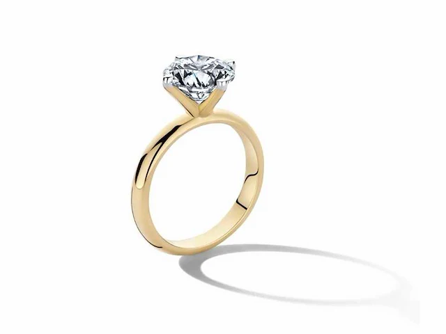 3.00 karaat diamanten solitaire ring in geel goud - afbeelding 5 van  6