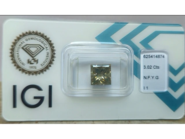 3.02 ct natuurlijk diamant ( igi gecertificeerd ), natuurlijke fancy yellowish green - afbeelding 4 van  11
