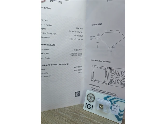 3.02 ct natuurlijk diamant ( igi gecertificeerd ), natuurlijke fancy yellowish green - afbeelding 11 van  11