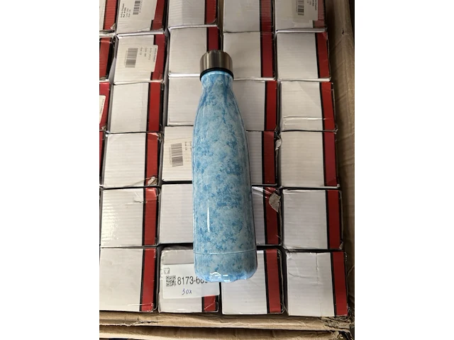 30x drinkfles, thermosfles 500 ml blauw - afbeelding 4 van  4