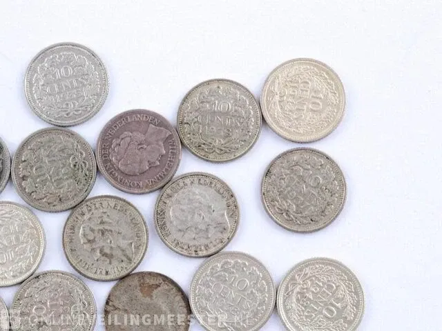 33 zilveren munten koningin wilhelmina - afbeelding 4 van  10