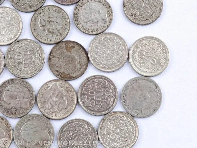 33 zilveren munten koningin wilhelmina - afbeelding 5 van  10