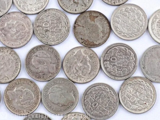 33 zilveren munten koningin wilhelmina - afbeelding 9 van  10