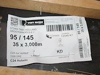 35 vurenhouten geschaafde balken 95 x 145 mm en lengte 300 cm (1,446 m3). let op! kavel is onderdeel van co... onderdeel van combinatiekavel combinatiekavel van kavels b238 t/m b244 zijnde 234 vurenhouten geschaafde balken 95 x 145 mm en lengte 300 cm (1,446 m3). - afbeelding 2 van  2