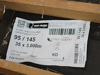 35 vurenhouten geschaafde balken 95 x 145 mm en lengte 300 cm (1,446 m3). let op! kavel is onderdeel van co... onderdeel van combinatiekavel combinatiekavel van kavels b238 t/m b244 zijnde 234 vurenhouten geschaafde balken 95 x 145 mm en lengte 300 cm (1,446 m3). - afbeelding 3 van  3