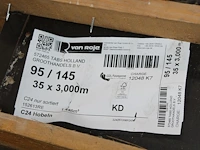 35 vurenhouten geschaafde balken 95 x 145 mm en lengte 300 cm (1,446 m3). let op! kavel is onderdeel van co... onderdeel van combinatiekavel combinatiekavel van kavels b238 t/m b244 zijnde 234 vurenhouten geschaafde balken 95 x 145 mm en lengte 300 cm (1,446 m3). - afbeelding 2 van  2