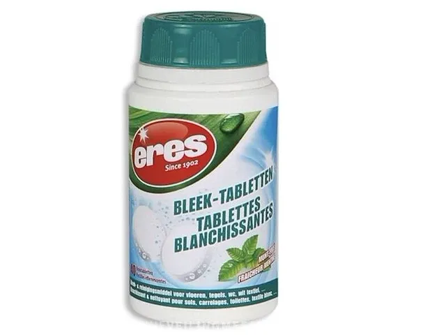 35x eres reinigingsmiddel bleek-tabletten mint-fris 40 tabletten vloeren - tegels - wc - wit textiel - - afbeelding 1 van  6
