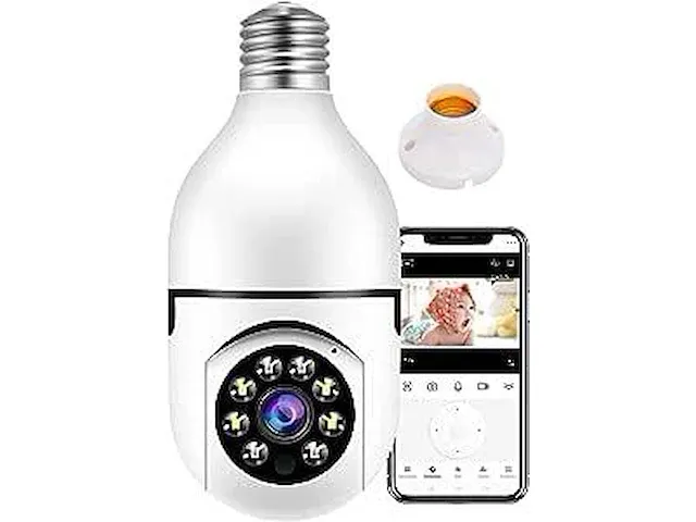 360° wifi surveillance ptz gloeilamp camera met e-27 fitting - afbeelding 1 van  6
