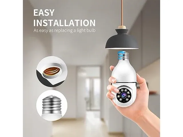 360° wifi surveillance ptz gloeilamp camera met e-27 fitting - afbeelding 2 van  6
