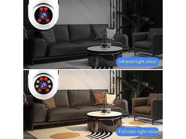 360° wifi surveillance ptz gloeilamp camera met e-27 fitting - afbeelding 3 van  6