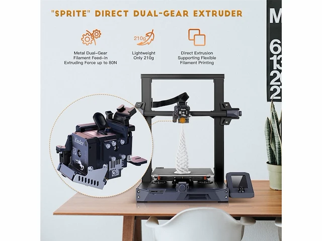 3d printer ender 3 s1 met 32-bits silent moederbord cr touch automatisch 220 x 220 x 270 mm - afbeelding 3 van  3