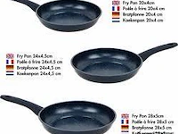 3delige braadpannen pfas vrije anti aanbak-blauw - afbeelding 5 van  5