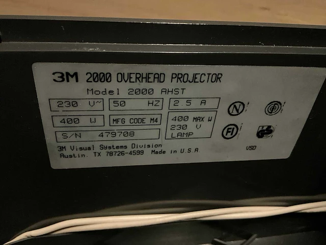 3m 2000 ahst overhead projector - afbeelding 5 van  5