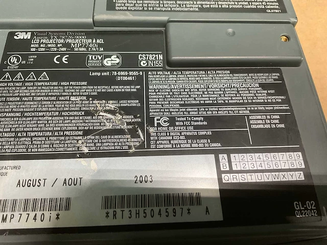 3m mp7740i projector lcd - afbeelding 6 van  6