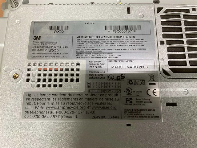 3m wx20 projector lcd - afbeelding 6 van  6